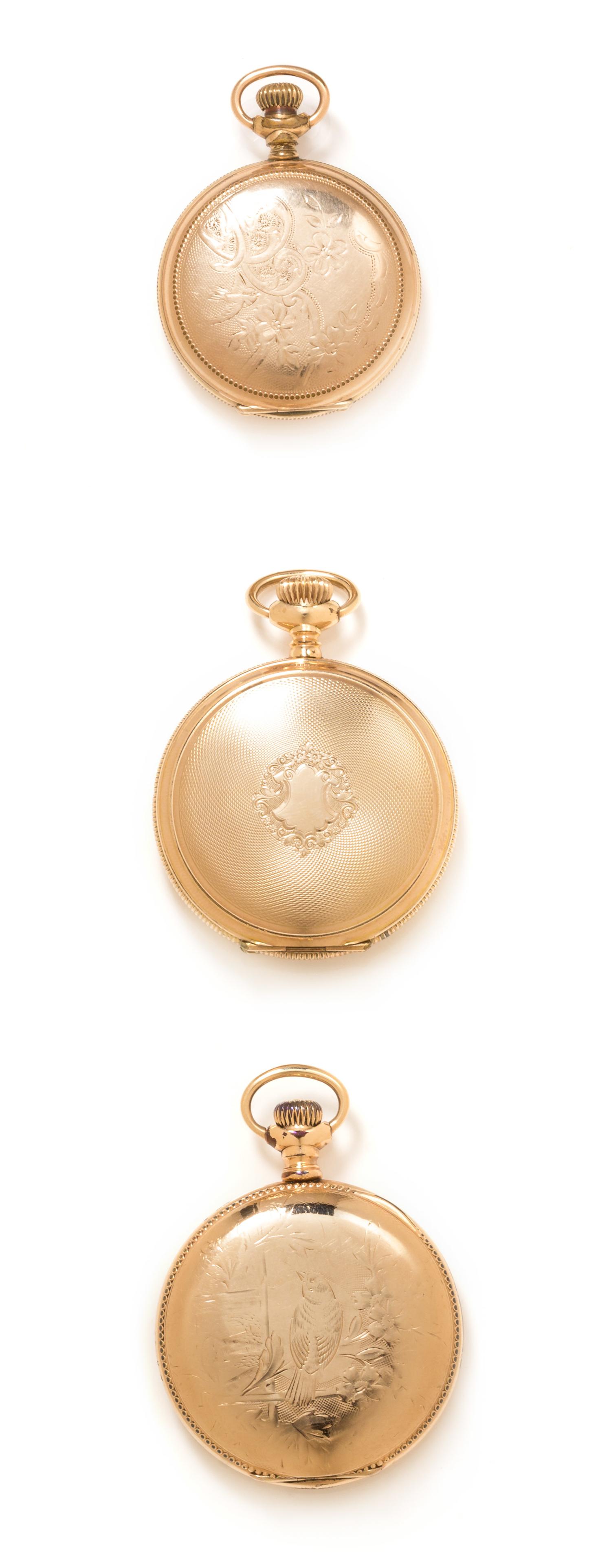 A Collection of Gold Filled Hunter Case Pocket Watches Waltham, Illinois and New York Standard, 98.30 dwts.