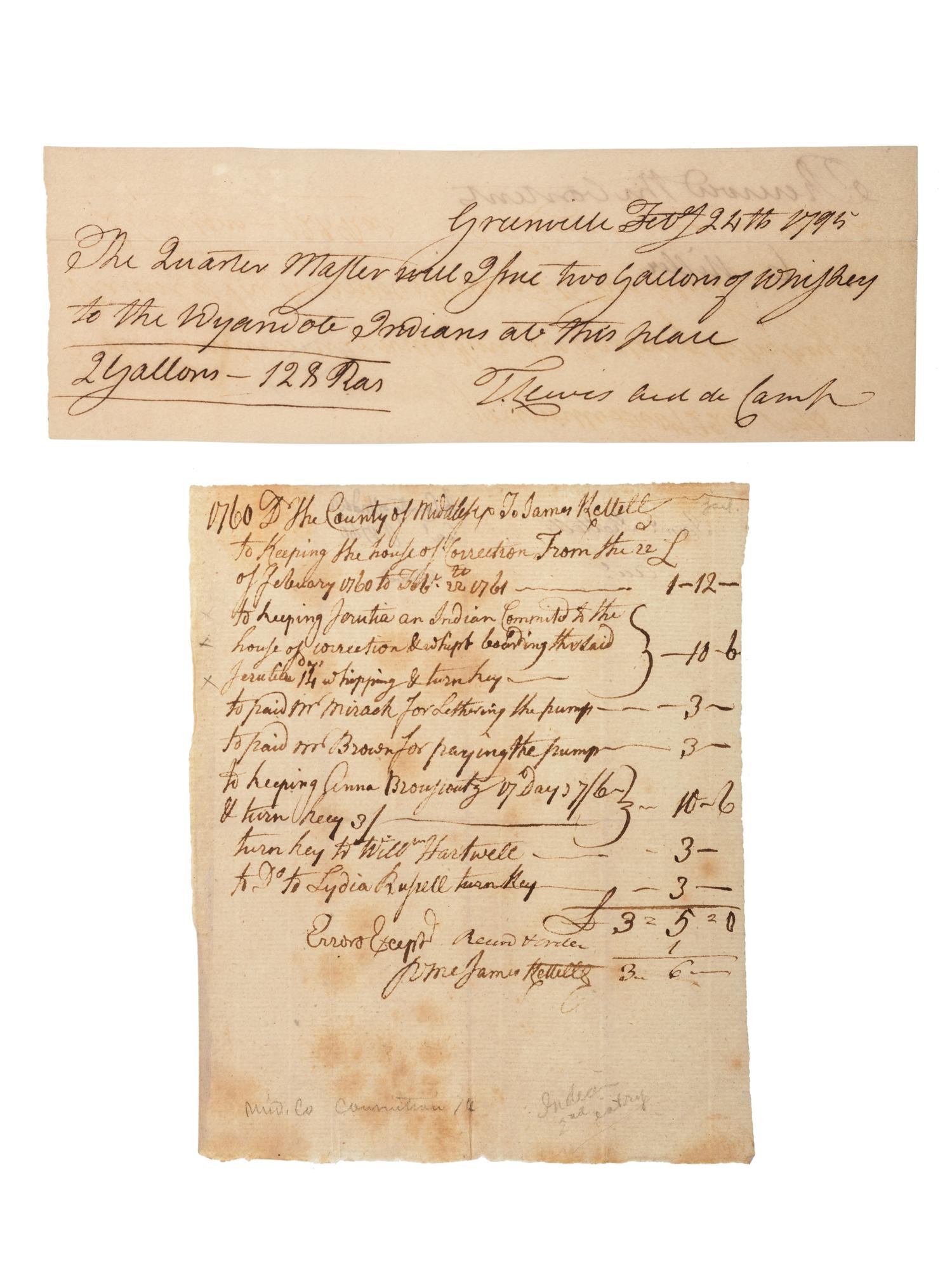 [NATIVE AMERICANS]. A group of 4 items related to Indian Department Finances.