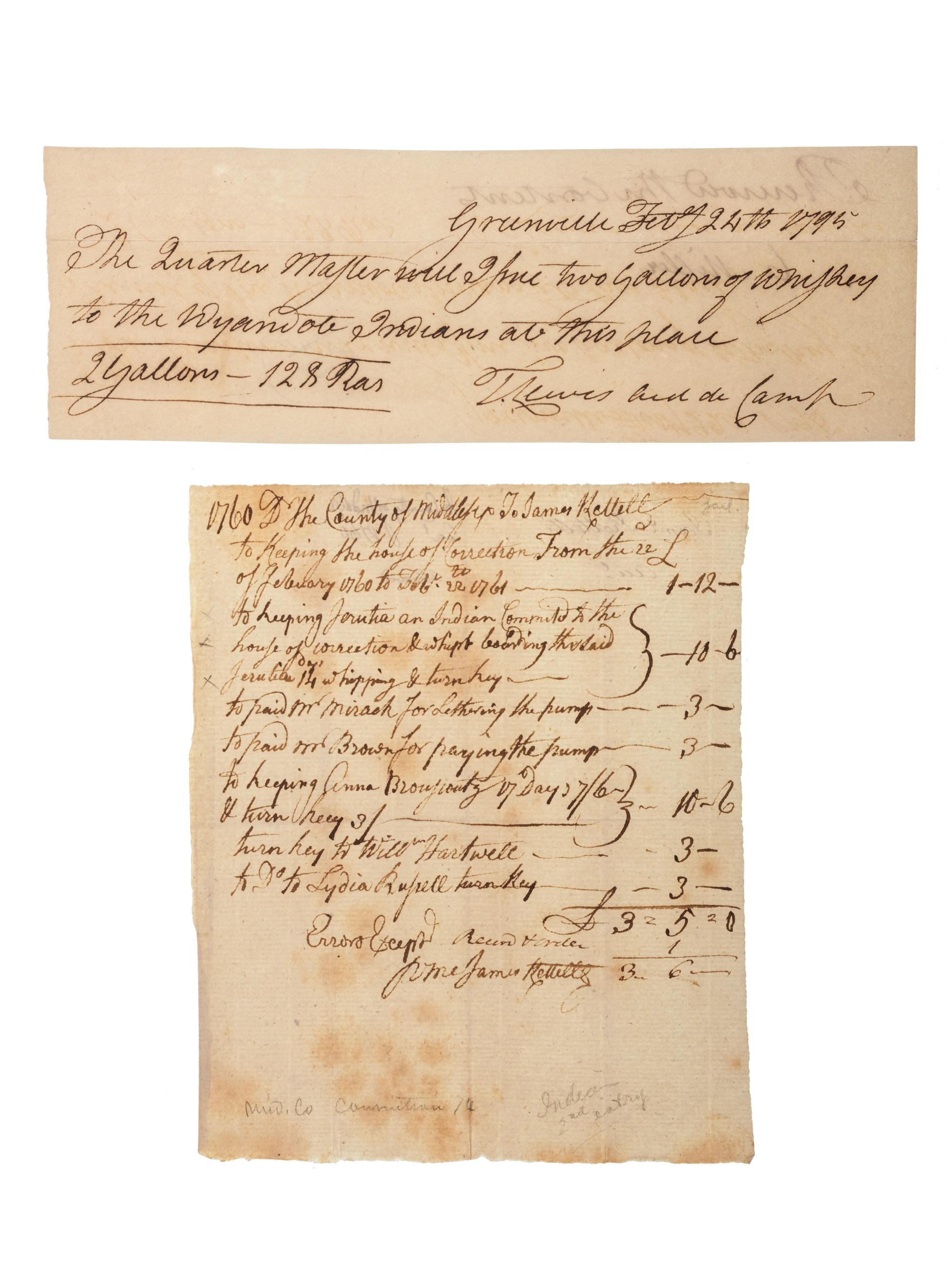[NATIVE AMERICANS]. A group of 4 items related to Indian Department Finances.