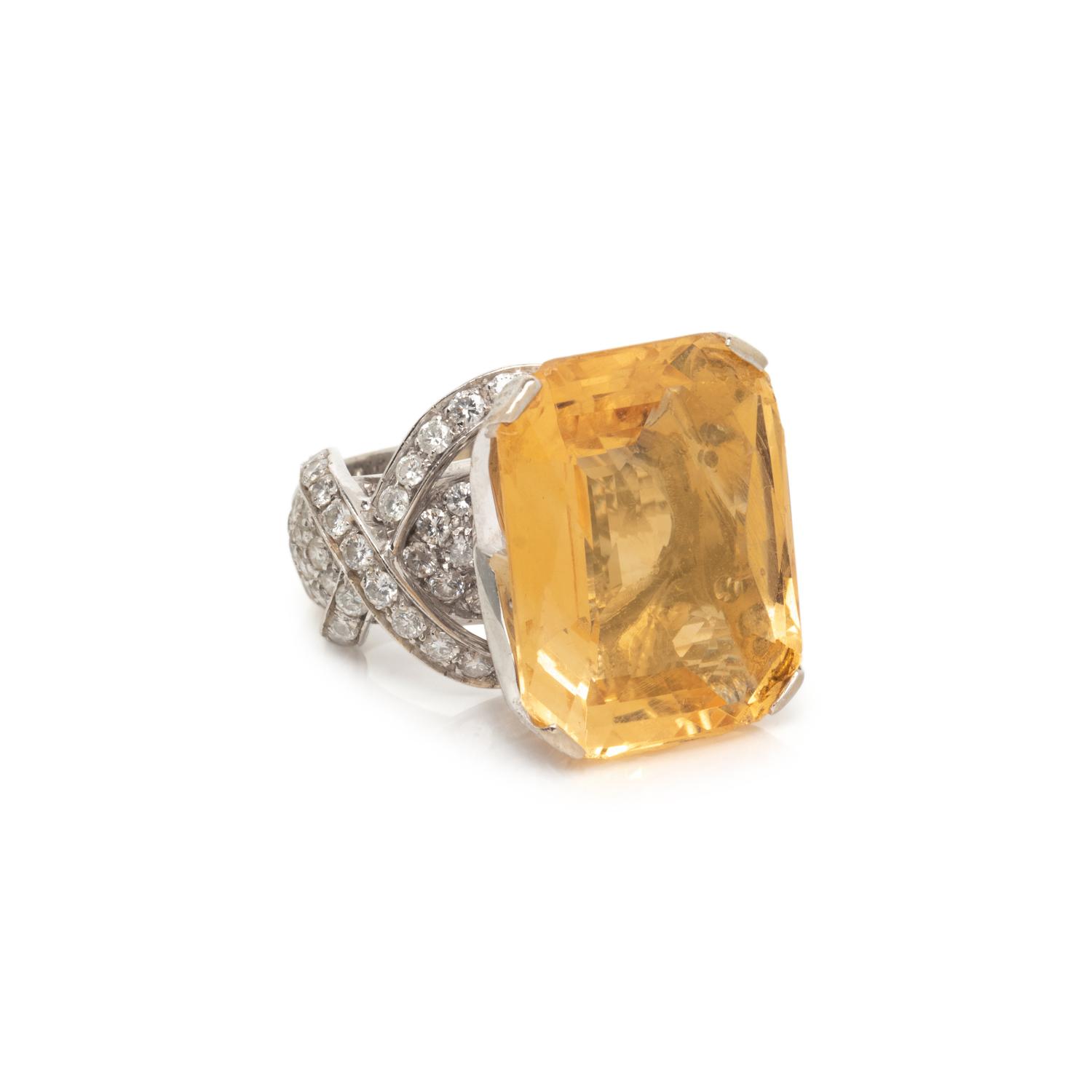 CITRINE AND DIAMOND RING