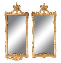 A Pair of Louis XVI Style Giltwood Mirrors