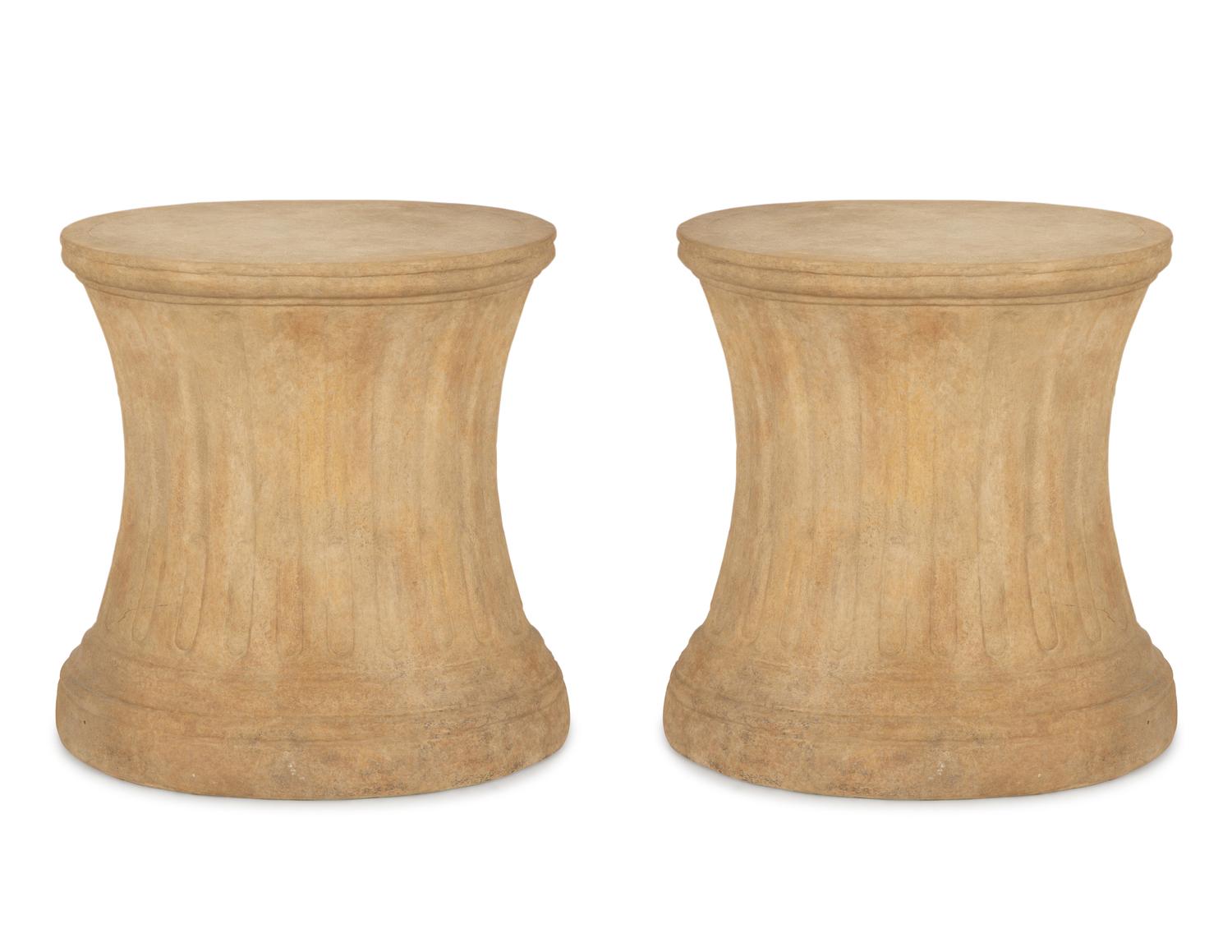 Two Dennis and Leen Cast Stone Pedestals