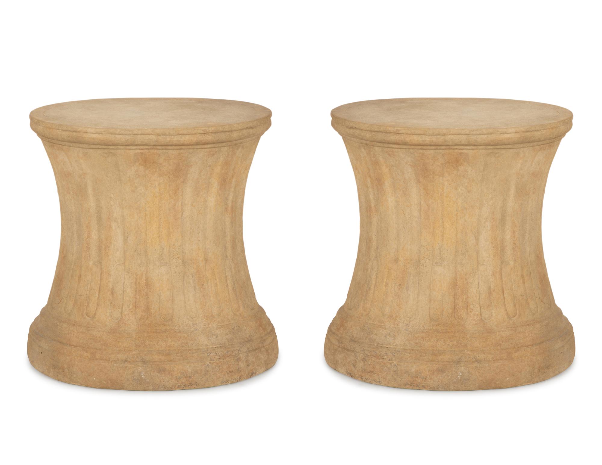Two Dennis and Leen Cast Stone Pedestals