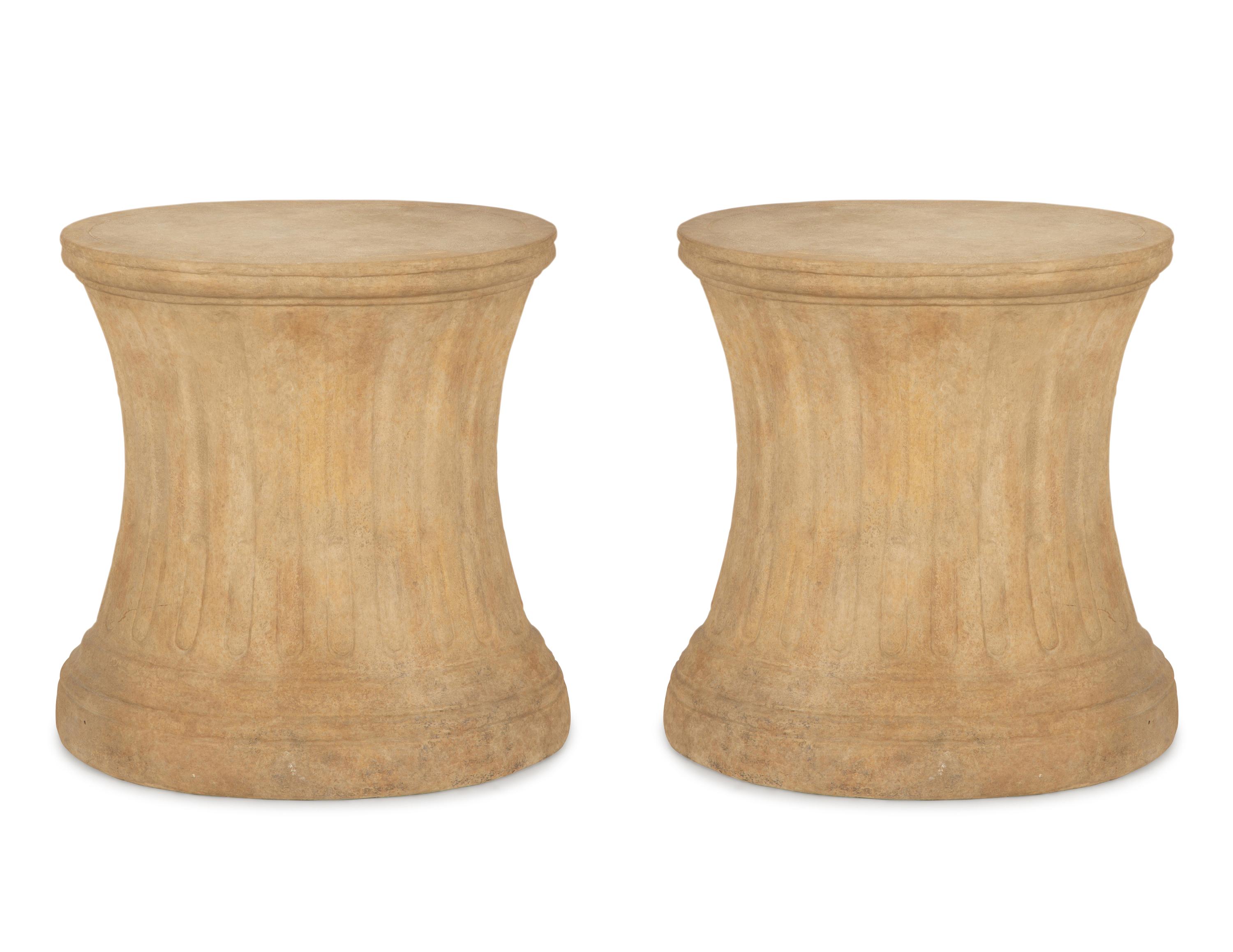 Two Dennis and Leen Cast Stone Pedestals
