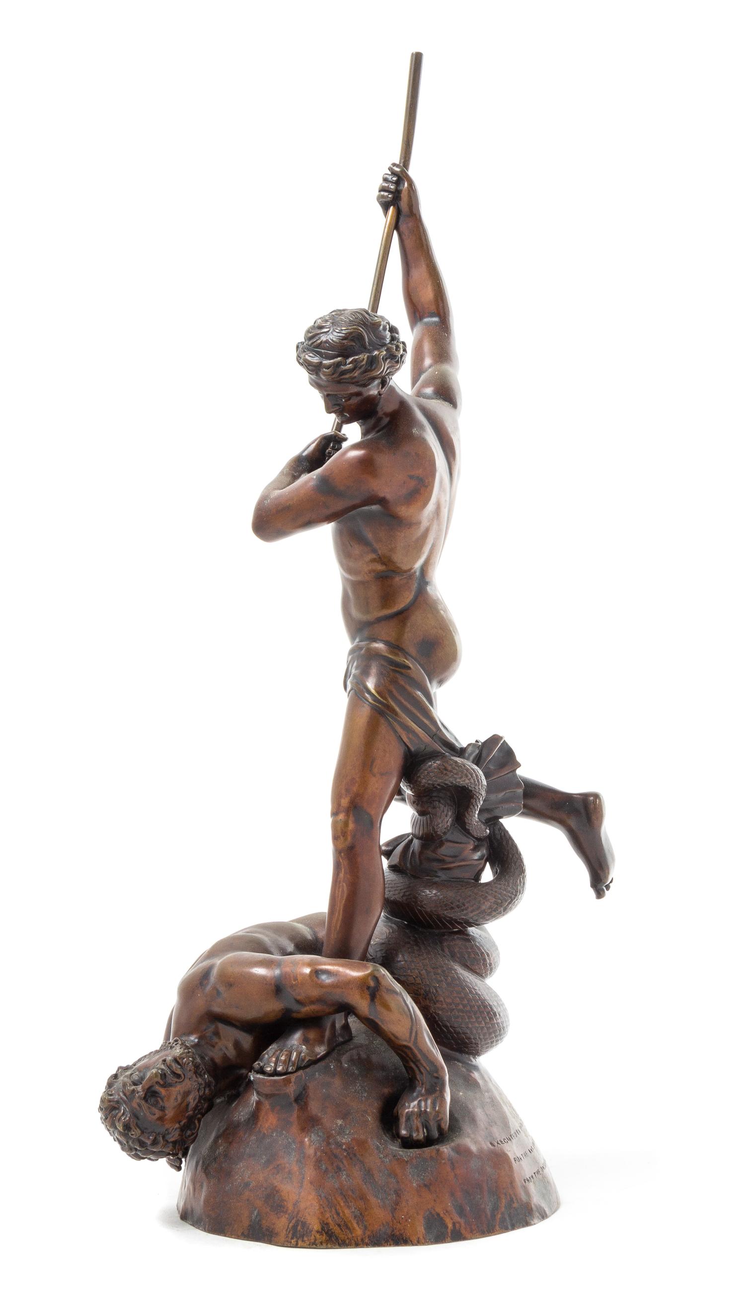 A Continental Bronze Figural Group Height 19 1/2 inches. — AFTER JOHN FLAXMAN
