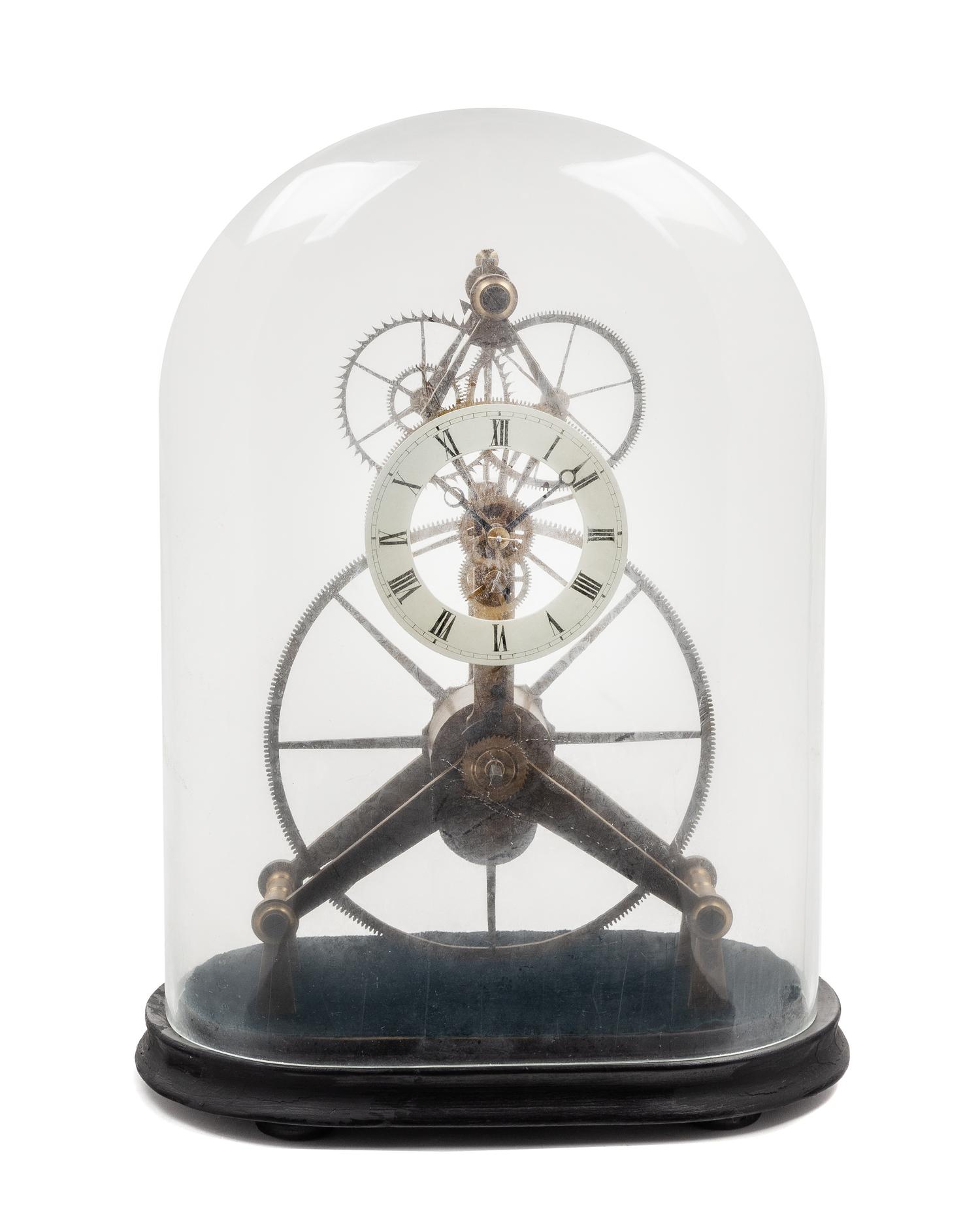 A Victorian Brass Skeleton Clock Height 19 x width 11 1/2 x depth 6 inches. — 19TH CENTURY