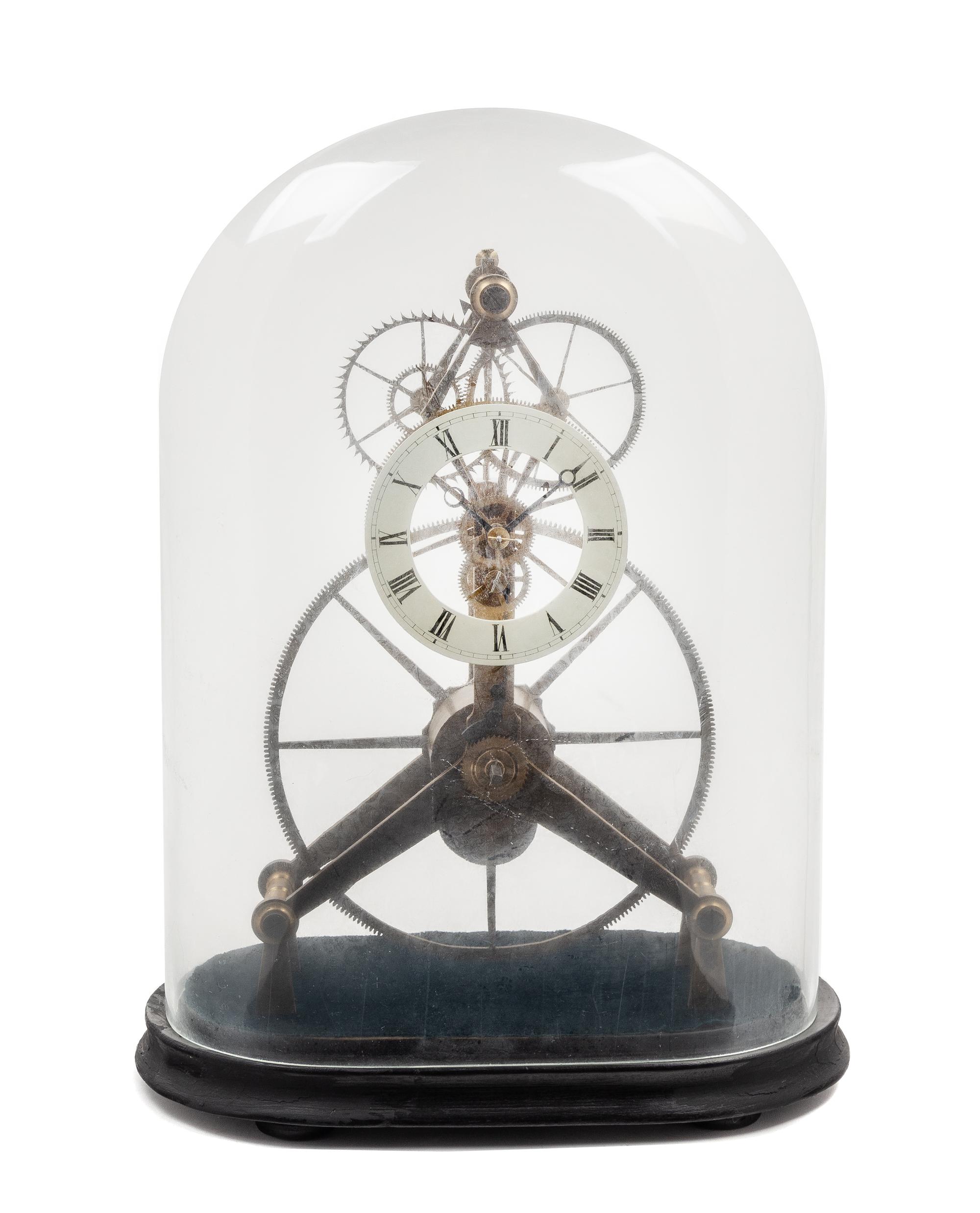 A Victorian Brass Skeleton Clock Height 19 x width 11 1/2 x depth 6 inches. — 19TH CENTURY