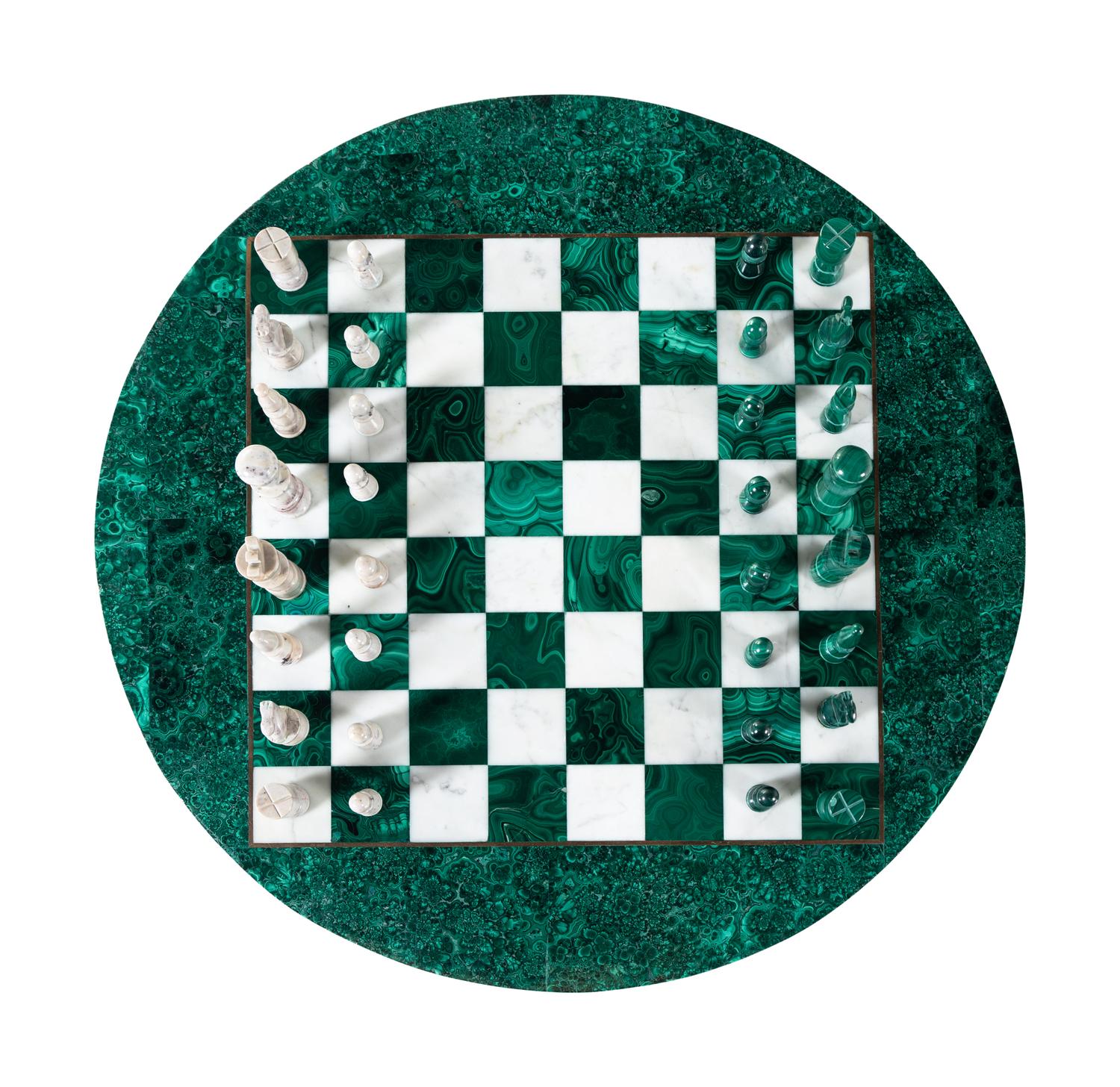 A Malachite Chess Board