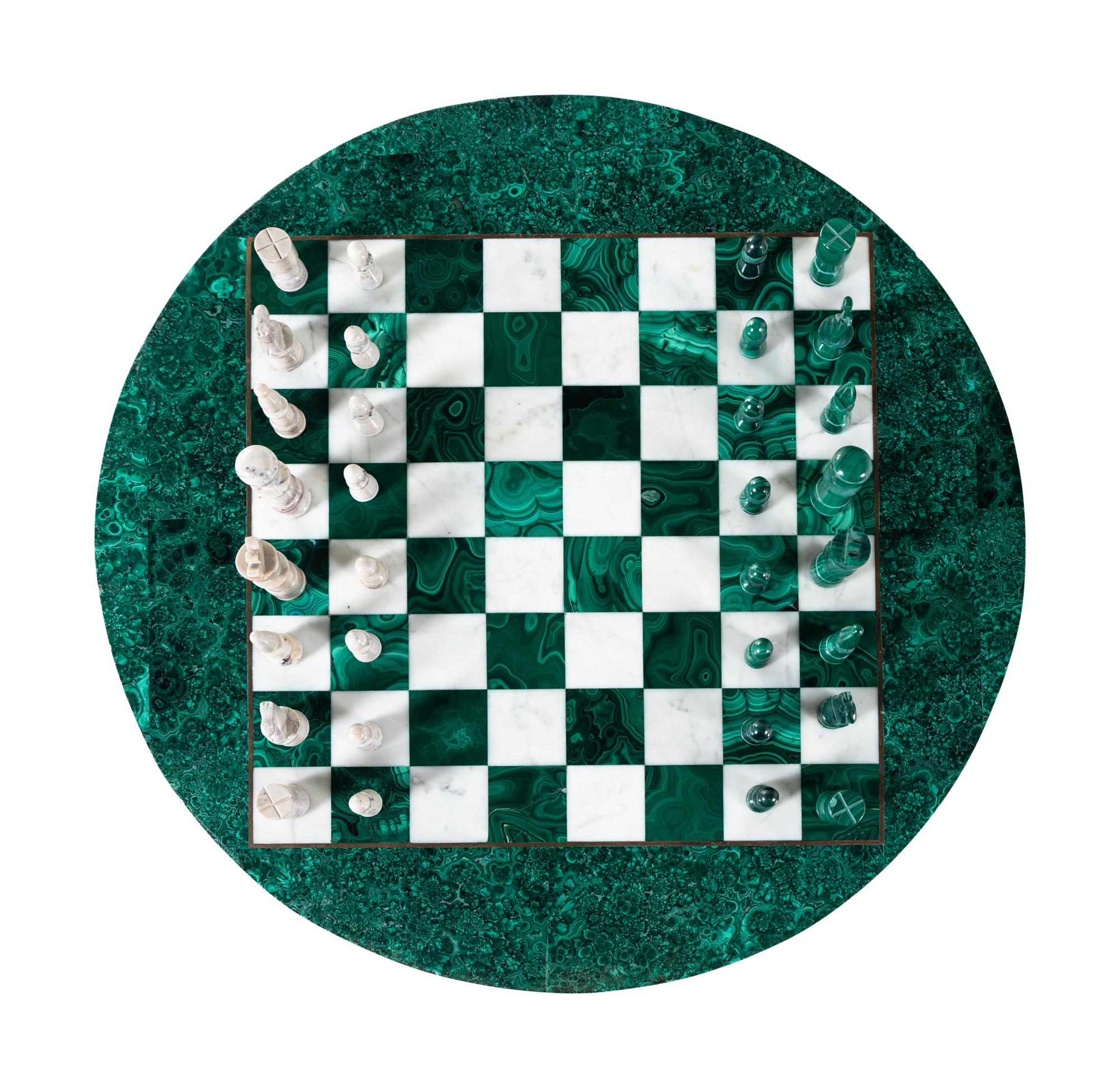 A Malachite Chess Board