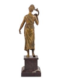 A Continental Gilt Bronze and Marble Figure of a Lady