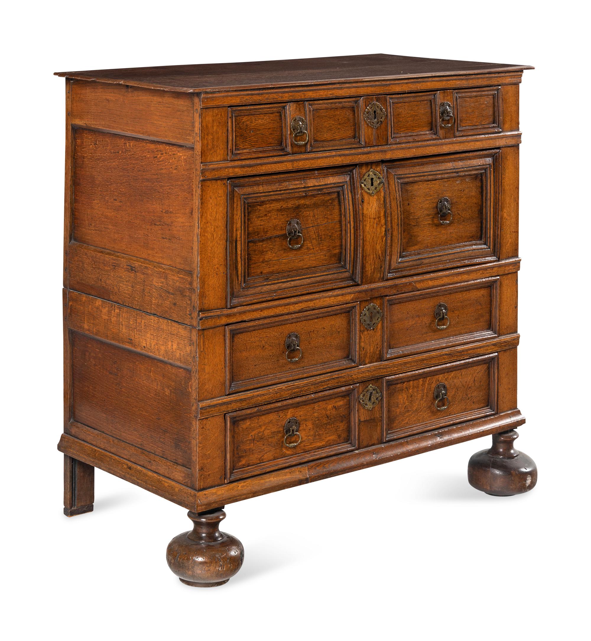 A Charles II Oak Chest of Drawers