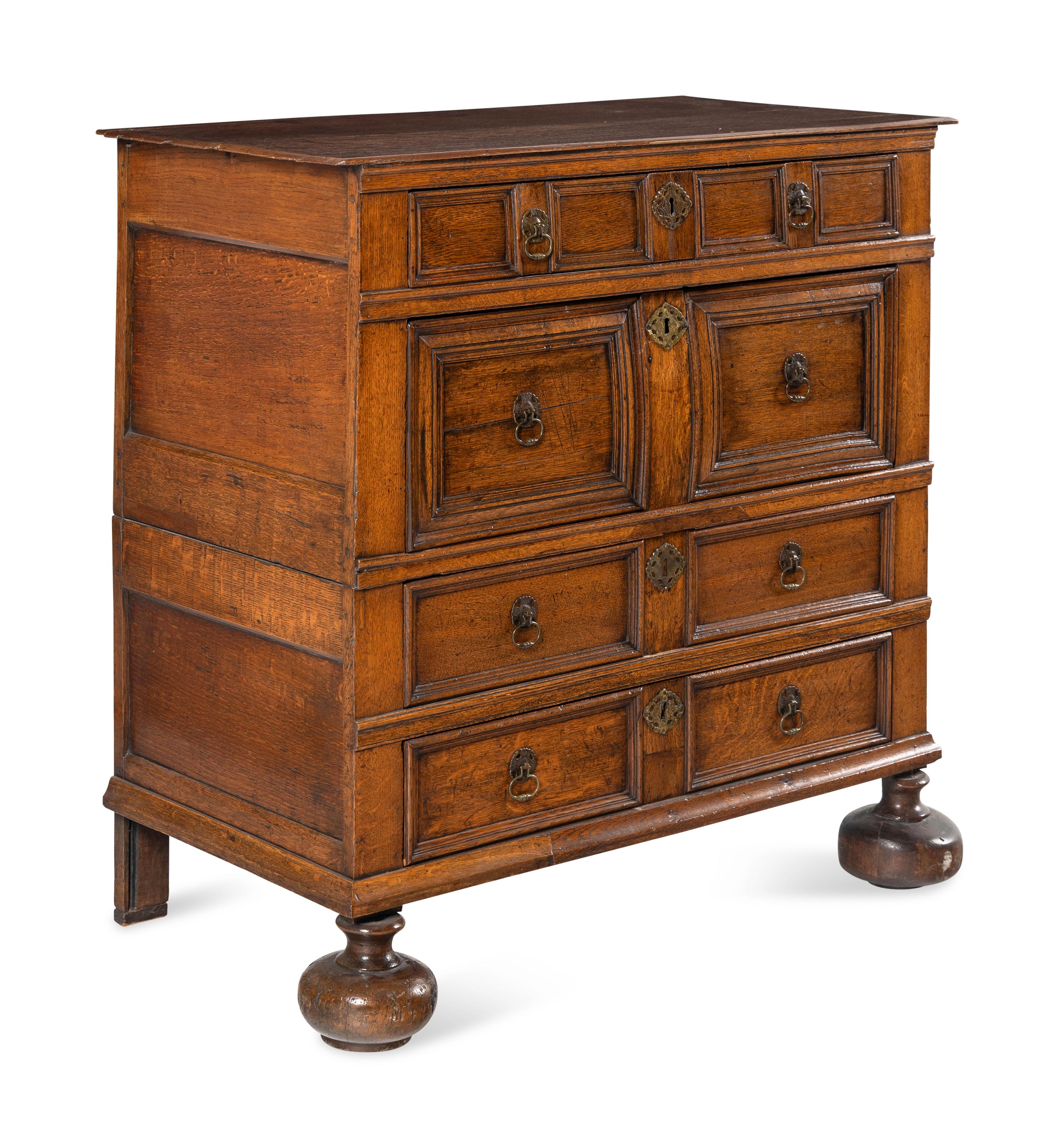 A Charles II Oak Chest of Drawers