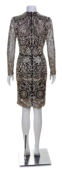 A Naeem Khan Black Silk Beaded Cocktail Dress, Size 4.