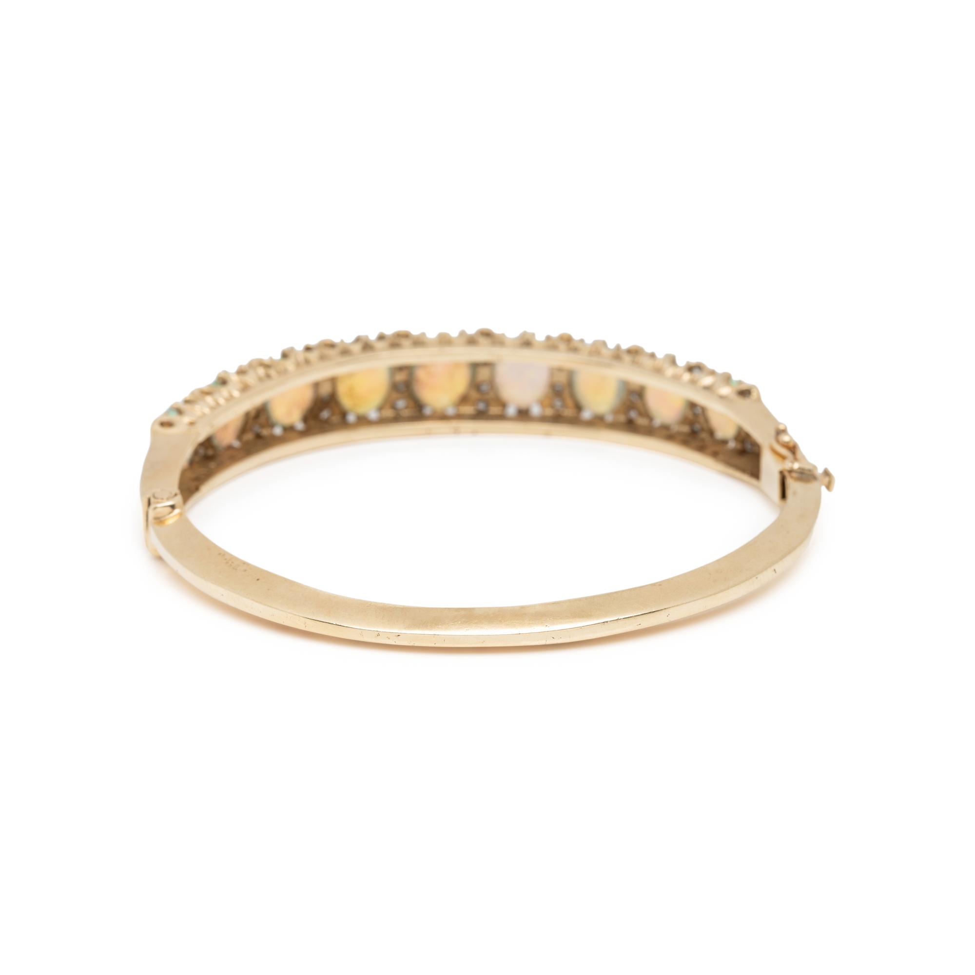 OPAL AND DIAMOND BANGLE BRACELET