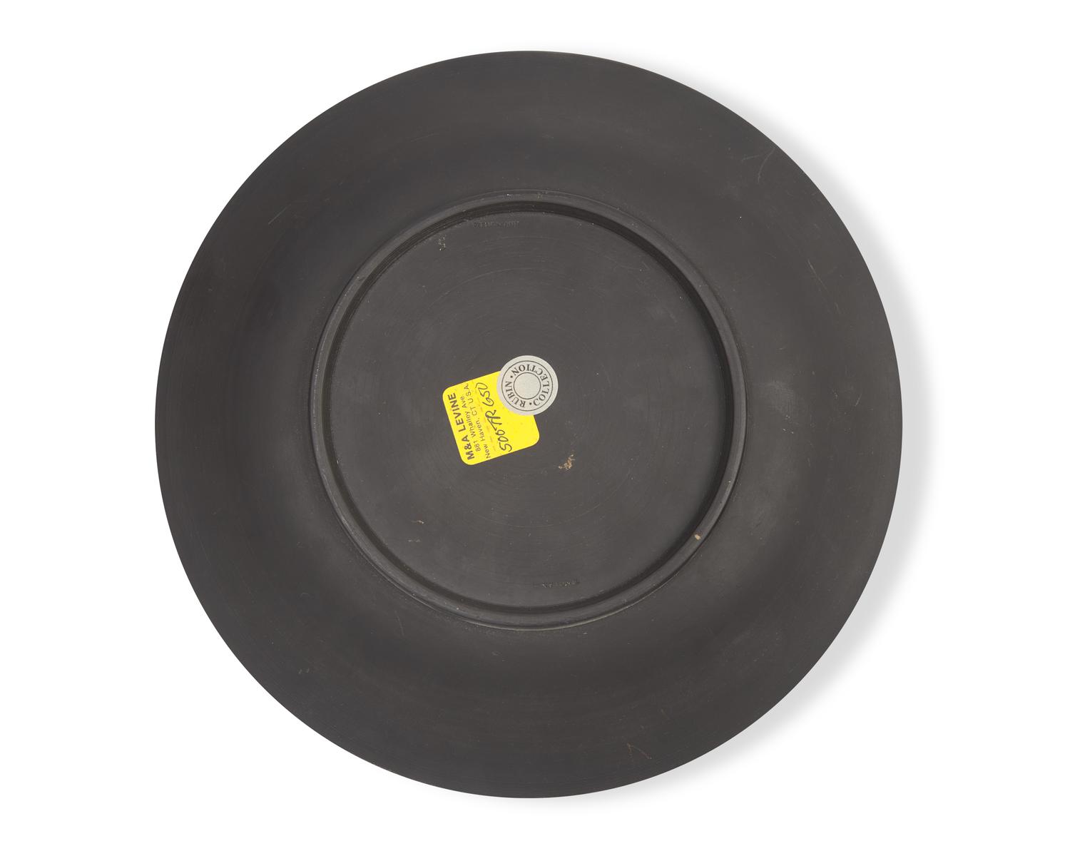 A Wedgwood Neoclassical Parcel-Gilt Black Jasperware Plate