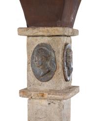 A Roman Revival Cast Stone Floor Lamp