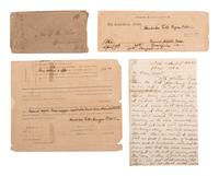 37th Mississippi Infantry Regiment. Major of staff shoulder straps with documents.
