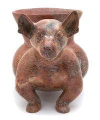 A Pre-Columbian Style Colima Dog-Form Vessel Height 11 x width 9 x depth 18 inches.