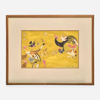 Dahlov Zorach Ipcar (American, 1917-2017) Two gouaches from Bright Barnyard
