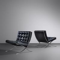 Pair of Barcelona Chairs Knoll International, USA