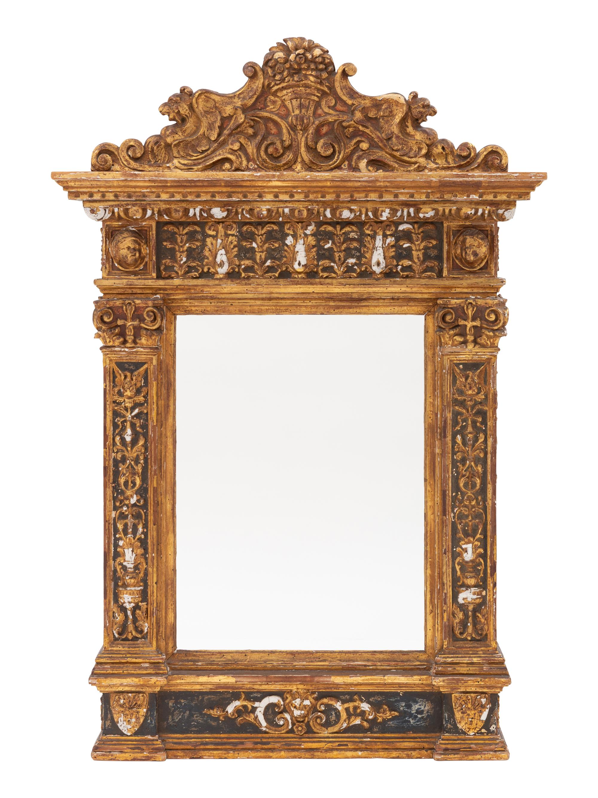 A Florentine Painted and Giltwood Tabernacle Frame