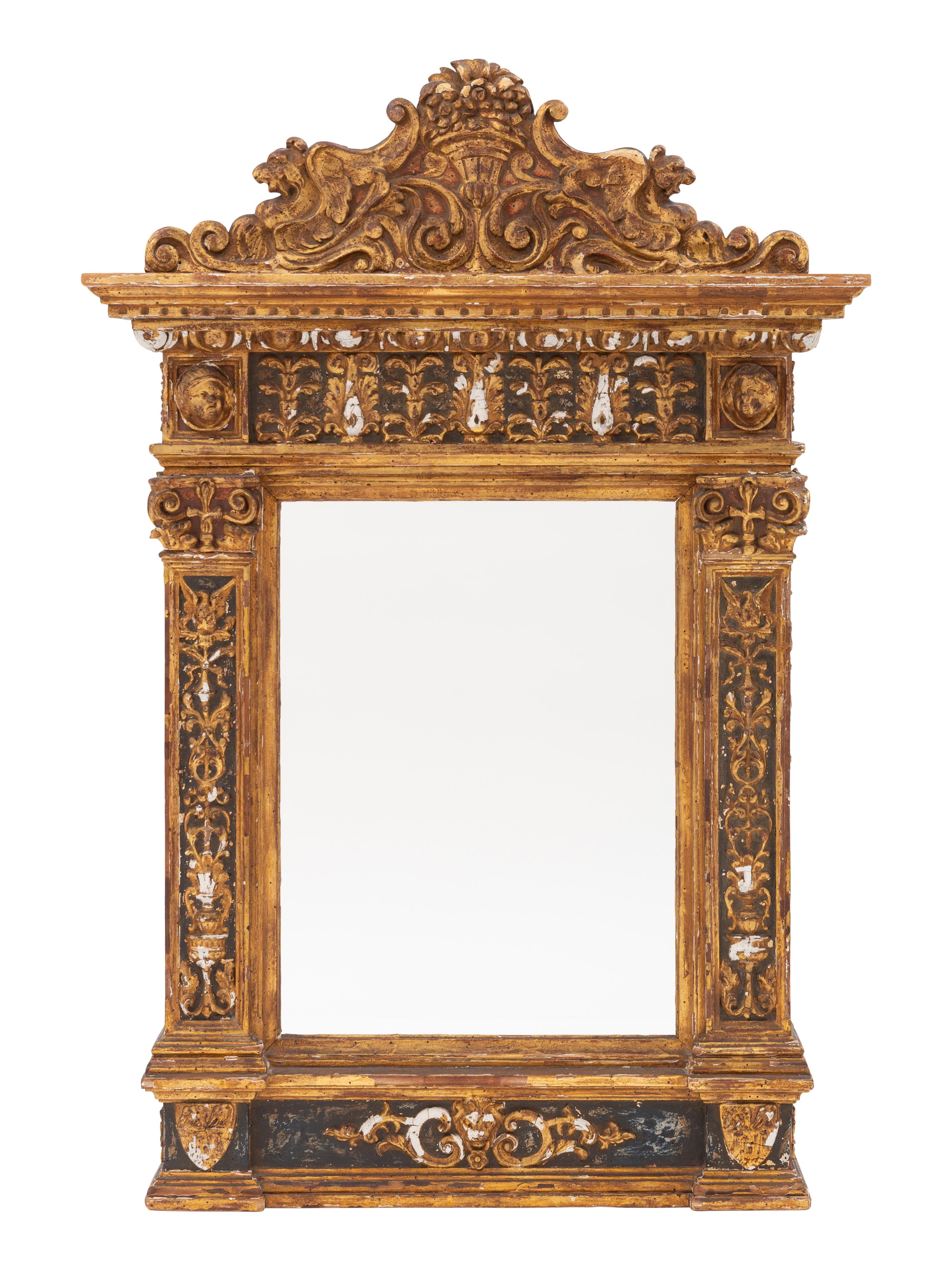 A Florentine Painted and Giltwood Tabernacle Frame