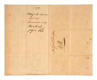[ENSLAVEMENT & ABOLITION]. Manuscript will of Margaret Davidson bequeathing 4 identified enslaved peoples to her children. N.p., possibly Alabama or Tennessee, 25 December 1839.