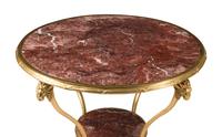 A Pair of Louis XV Style Gilt Bronze and Marble Guéridons