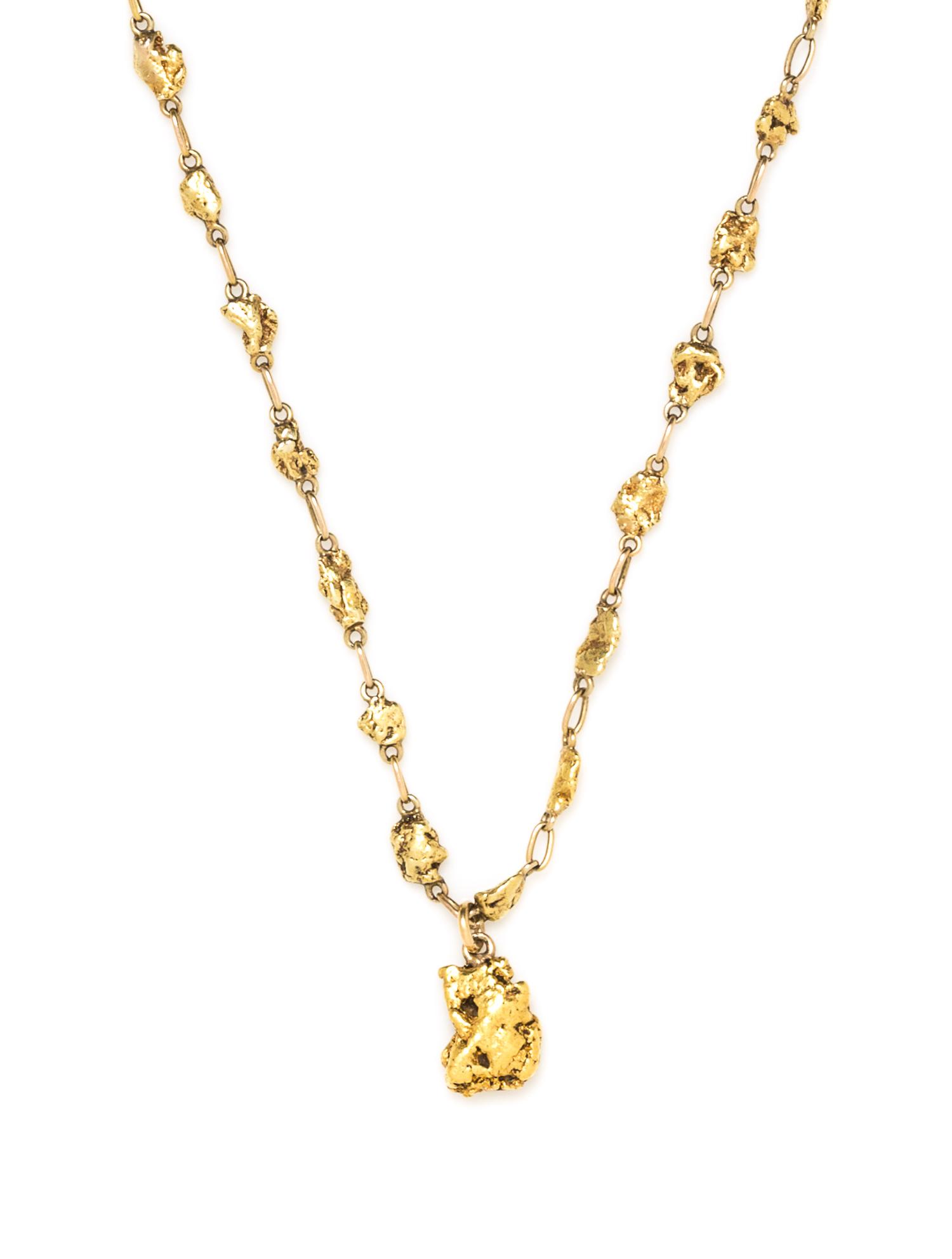 A Yellow Gold Nugget Necklace, 13.30 dwts.