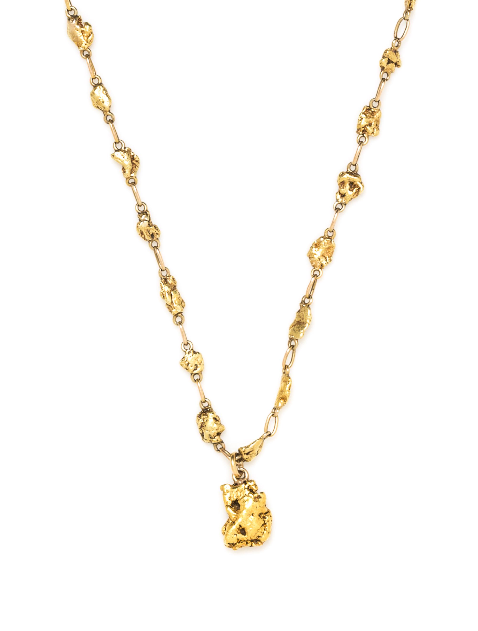 A Yellow Gold Nugget Necklace, 13.30 dwts.