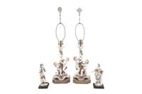 A Pair of Continental Porcelain Figural Lamps