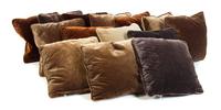 A Group of Fourteen Velvet Throw Pillows Height of each 15 x width 15 inches. — 20TH CENTURY
