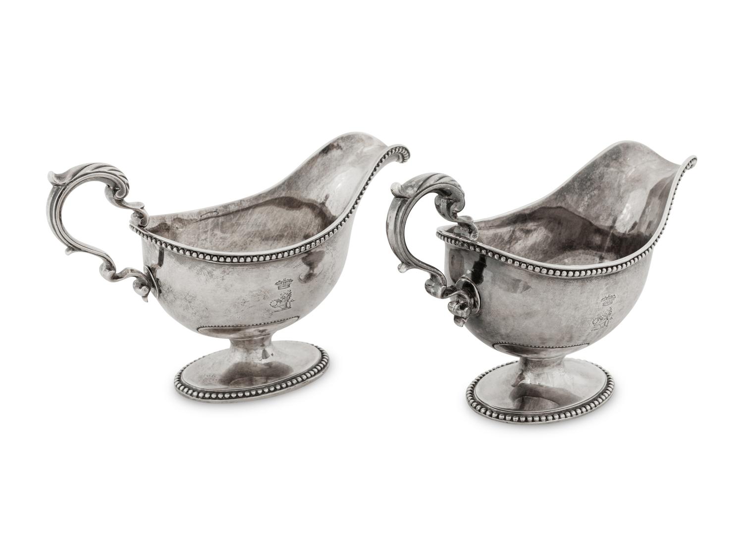 A Pair of George III Silver Sauce Boats