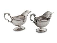 A Pair of George III Silver Sauce Boats