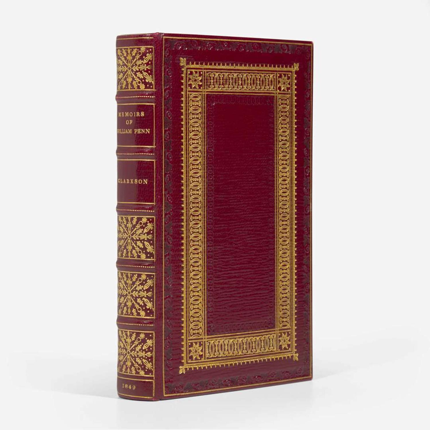 [Fore-edge Painting] [Currie, C.B.] Clarkson, Thomas Memoirs of the Public and Private Life of William Penn