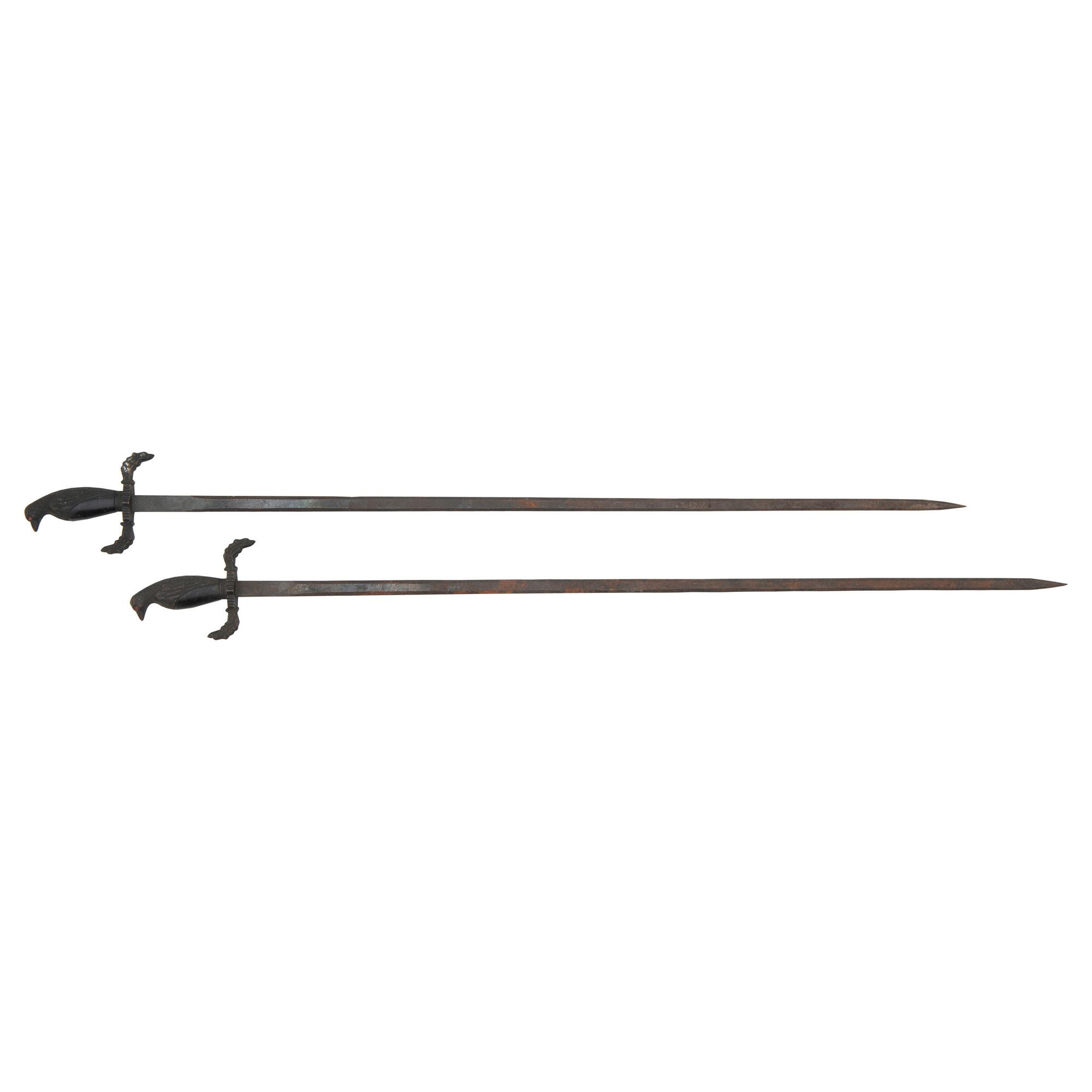 Pair of Raven Pommel Court Swords