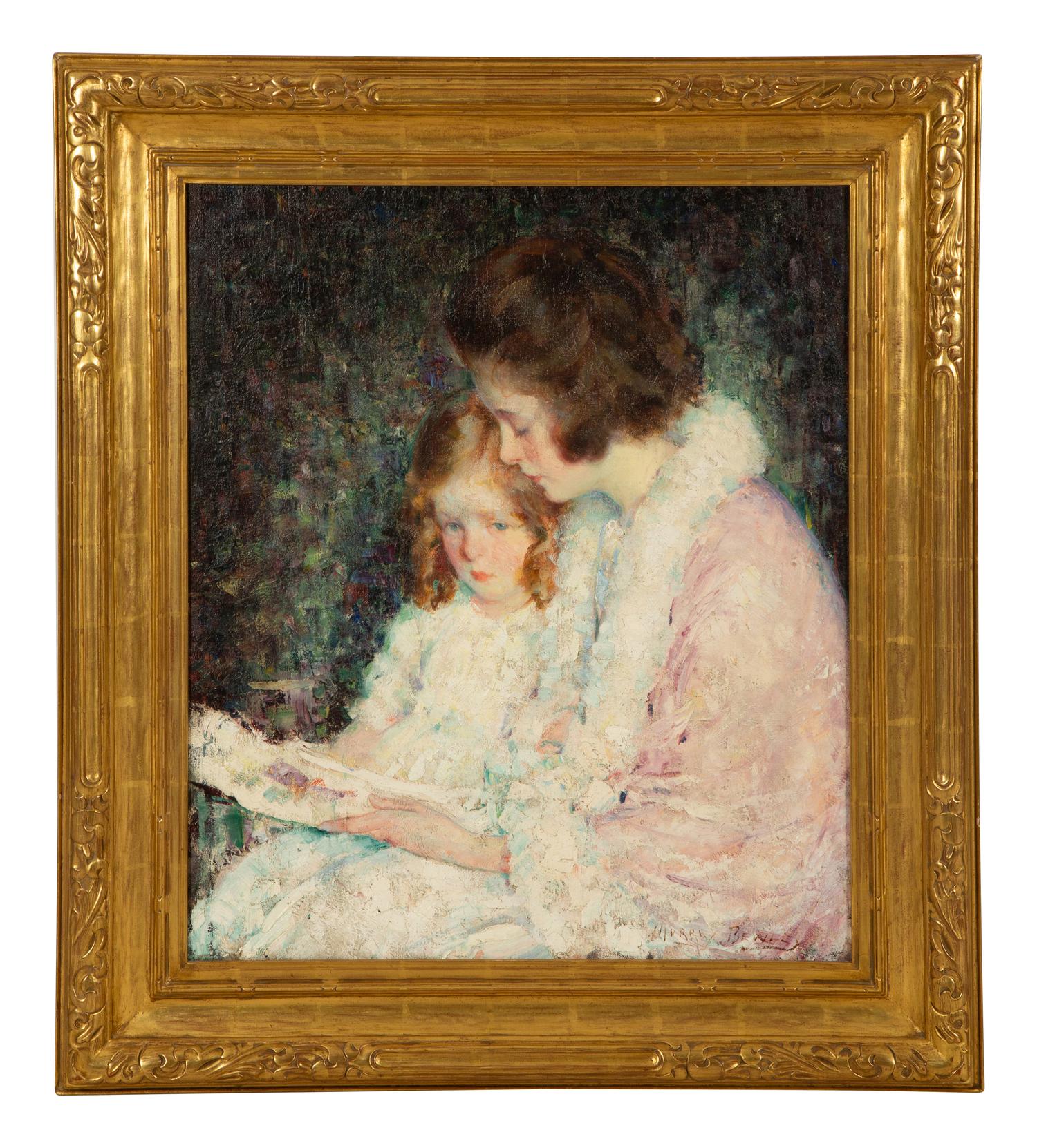 Portrait of a Mother and Daughter (Artist's Wife Bernice Wren Bewley and Daughter Betty) , Circa 1922
