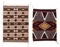 Two Navajo Wool Rugs Larger 30 1/2 x 19 1/2 inches. — 20TH CENTURY
