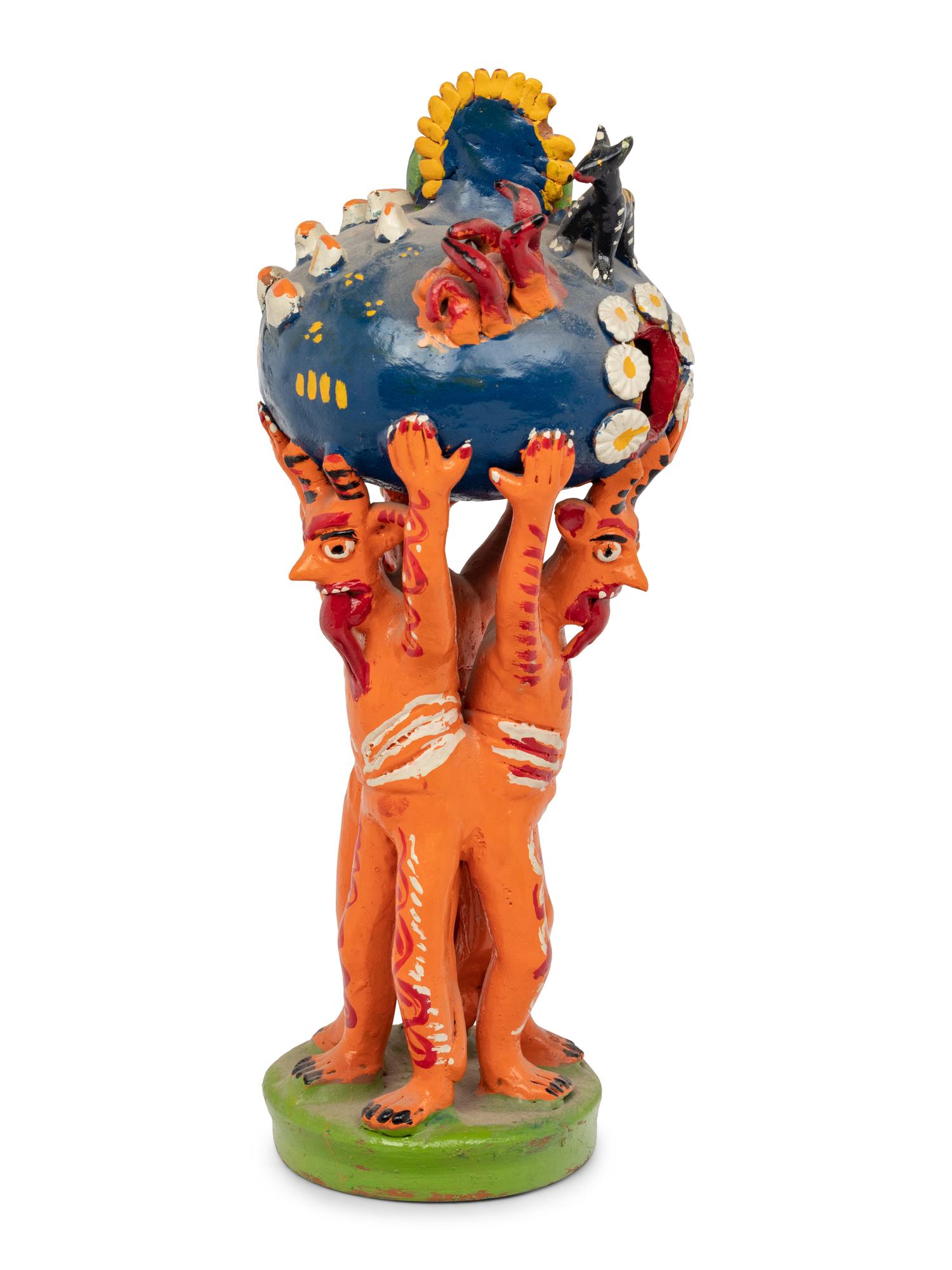 An Ocumichu Figural Ceramic Group