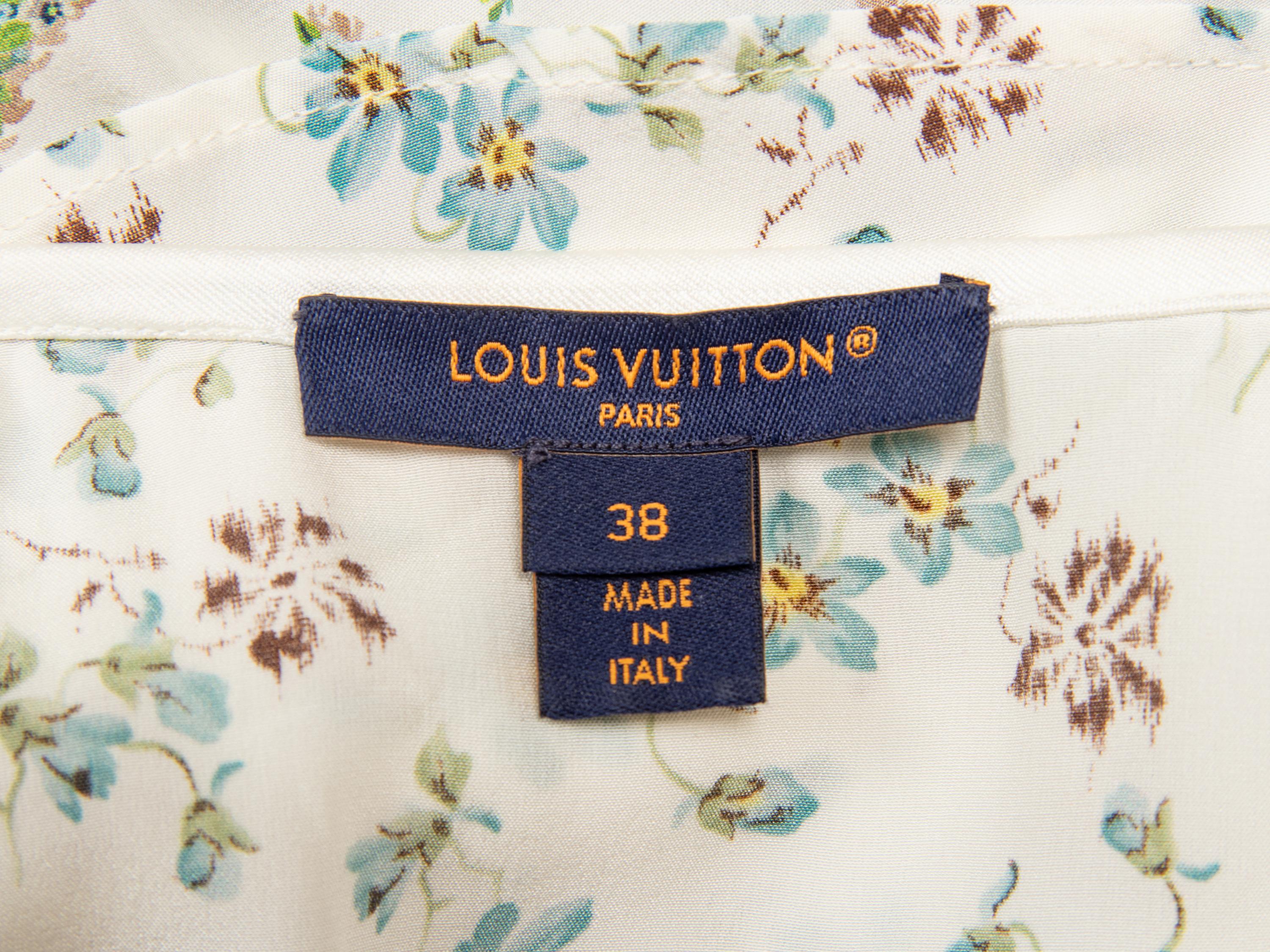 LOUIS VUITTON, FLORAL SILK RUFFLE DRESS
