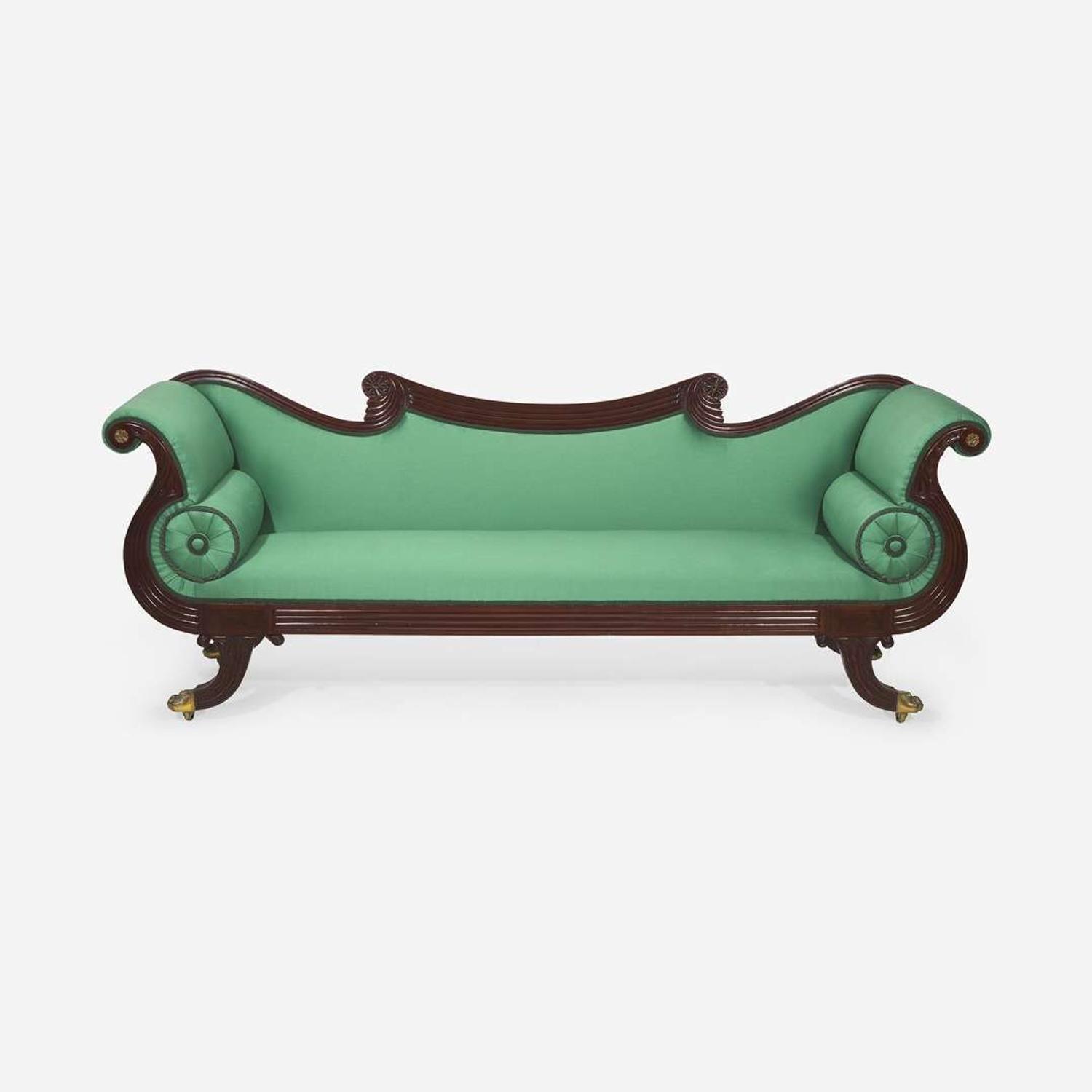 A Classical carved mahogany sofa Boston, MA, circa 1810-1815