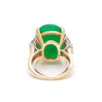 F.J. COOPER, JADEITE AND DIAMOND RING