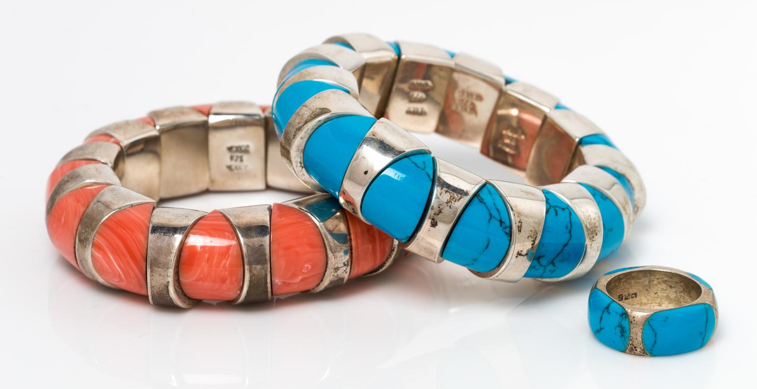 A Collection of Sterling Silver and Resin Jewelry, 133.50 dwts