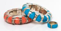 A Collection of Sterling Silver and Resin Jewelry, 133.50 dwts