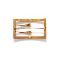 YELLOW GOLD BUCKLE BROOCH
