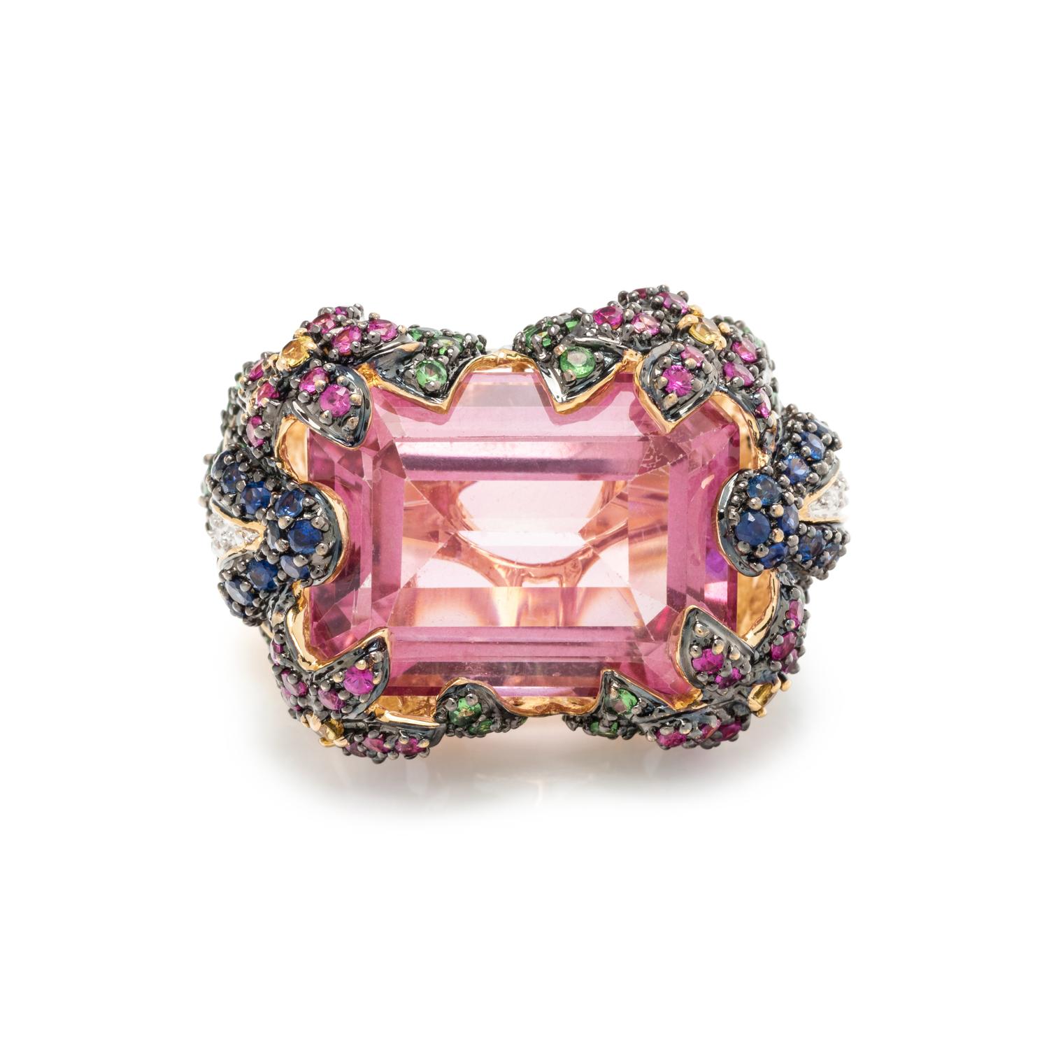 MULTIGEM AND DIAMOND RING