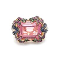 MULTIGEM AND DIAMOND RING