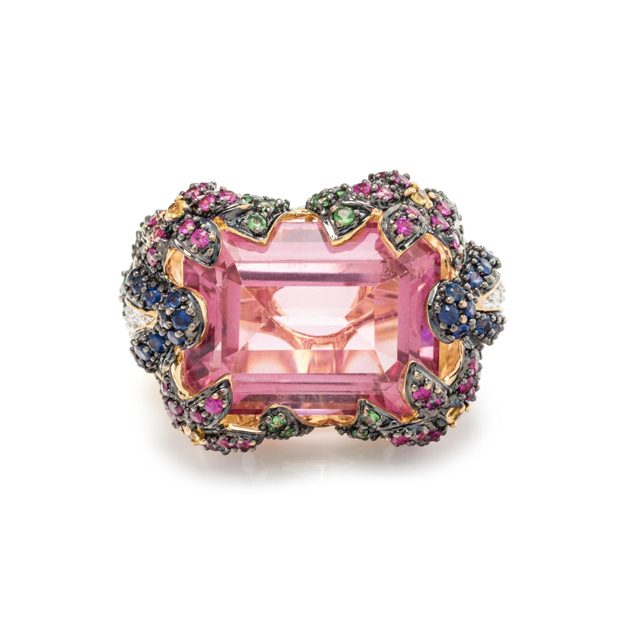 MULTIGEM AND DIAMOND RING
