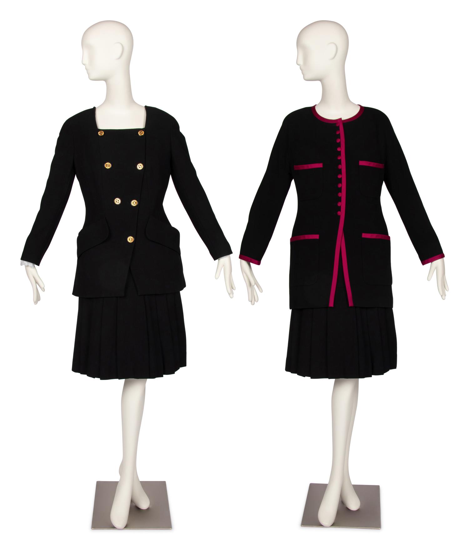 Three Chanel Pieces: One Jacket, One Skirt Suit, 1985-90s