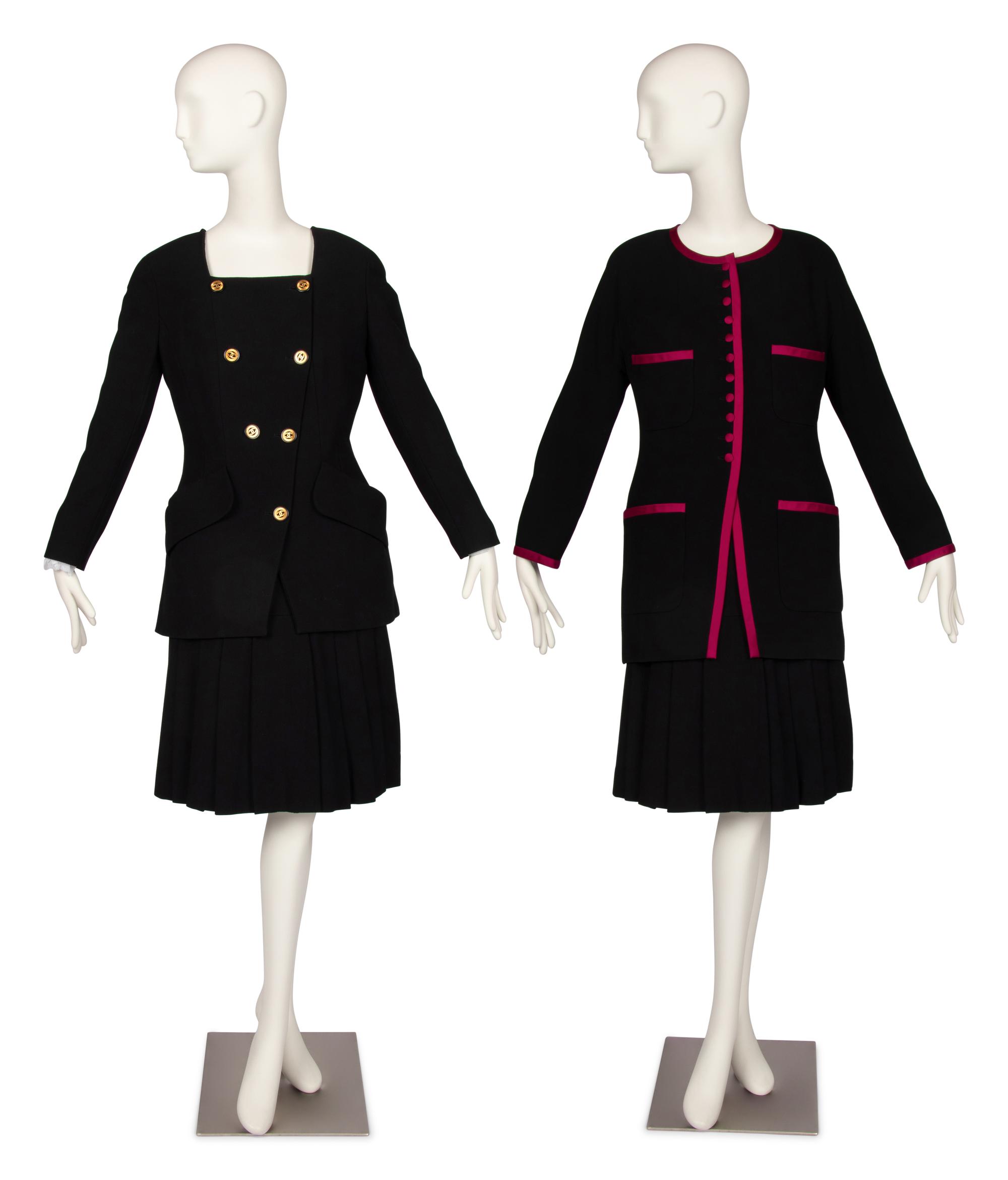 Three Chanel Pieces: One Jacket, One Skirt Suit, 1985-90s